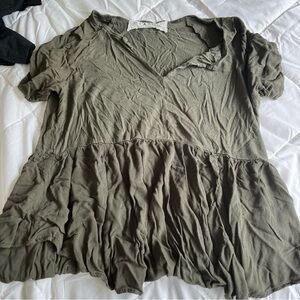 Olive Green Babydoll top
